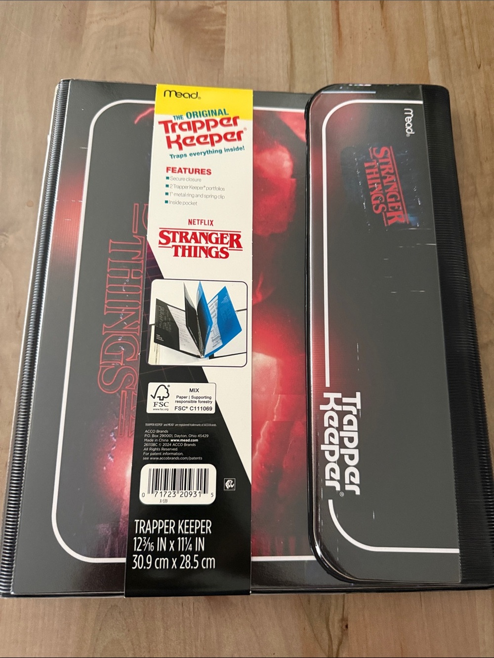 Netflix Black Binder with Blue Monster Art and Red Logo